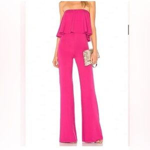 Lovers and friends hot pink jumpsuit. #festivalvibes